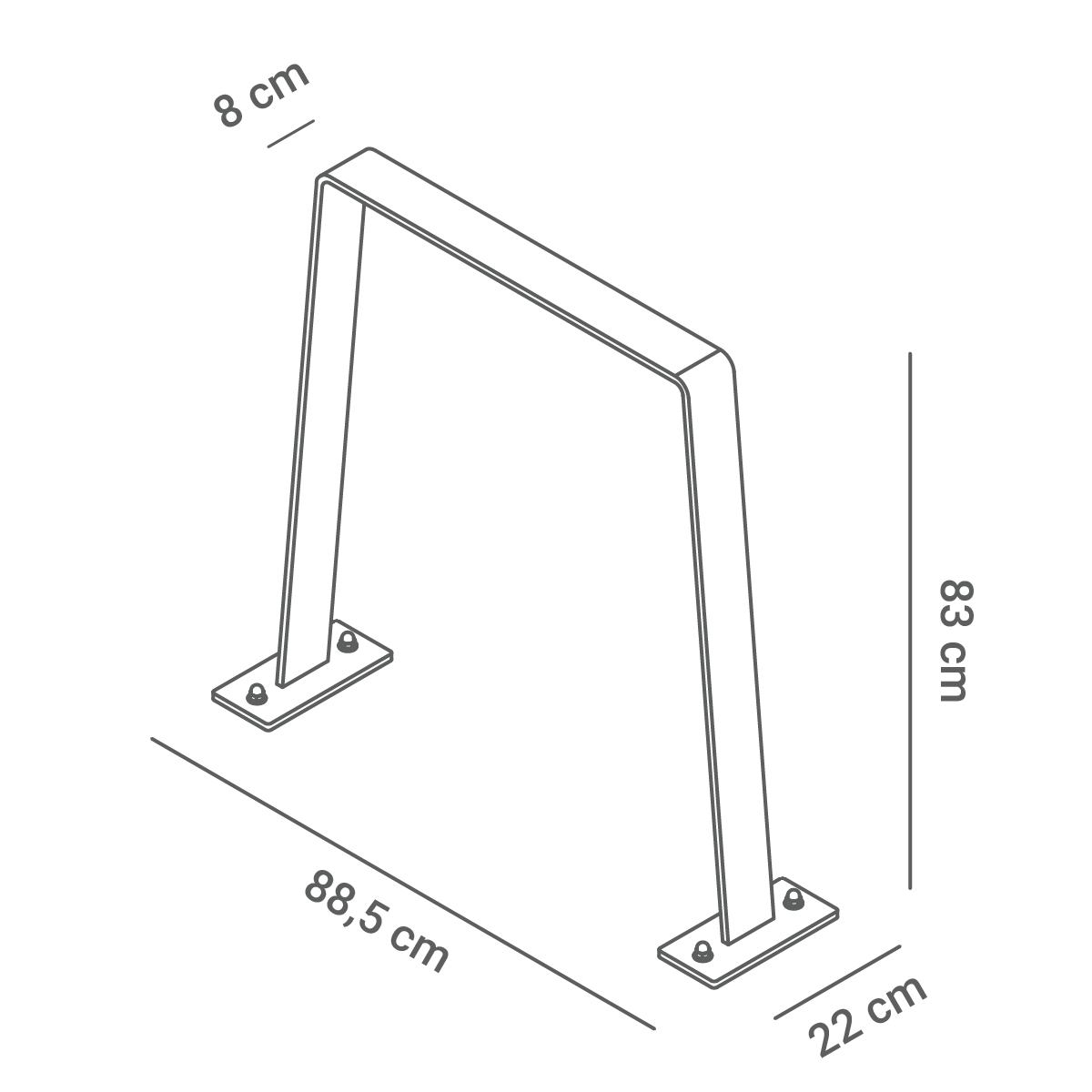 Polkupyöräteline Flat - mitat